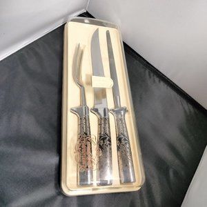 carvel hall briddell stainless carving set & knife sharpener